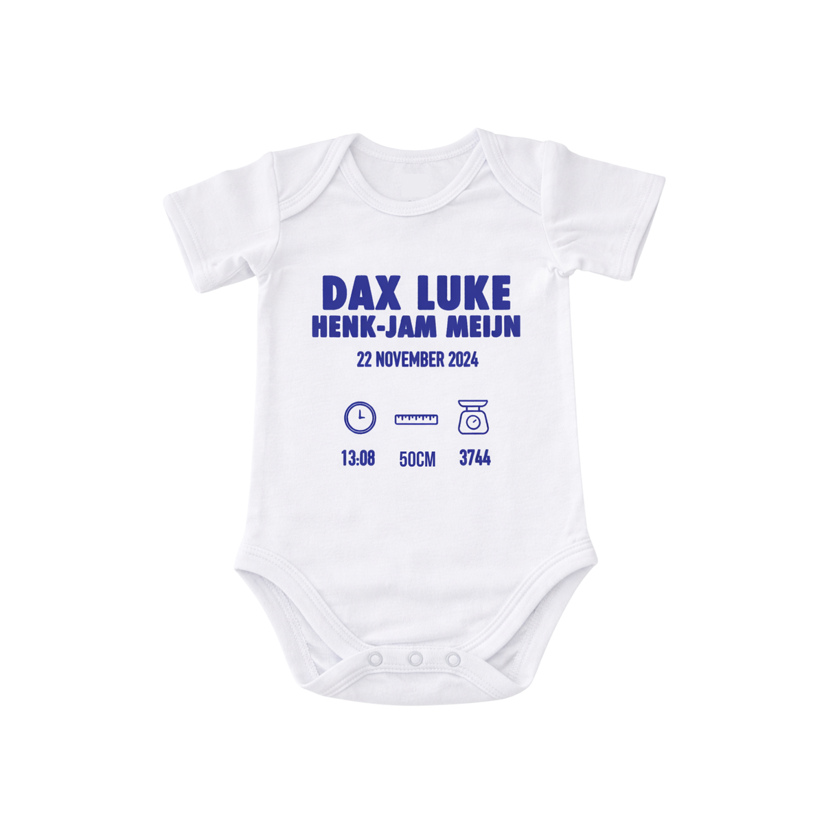 Gepersonaliseerde Baby Romper met Naam en Gewicht | Uniek Kraamcadeau | BMR
