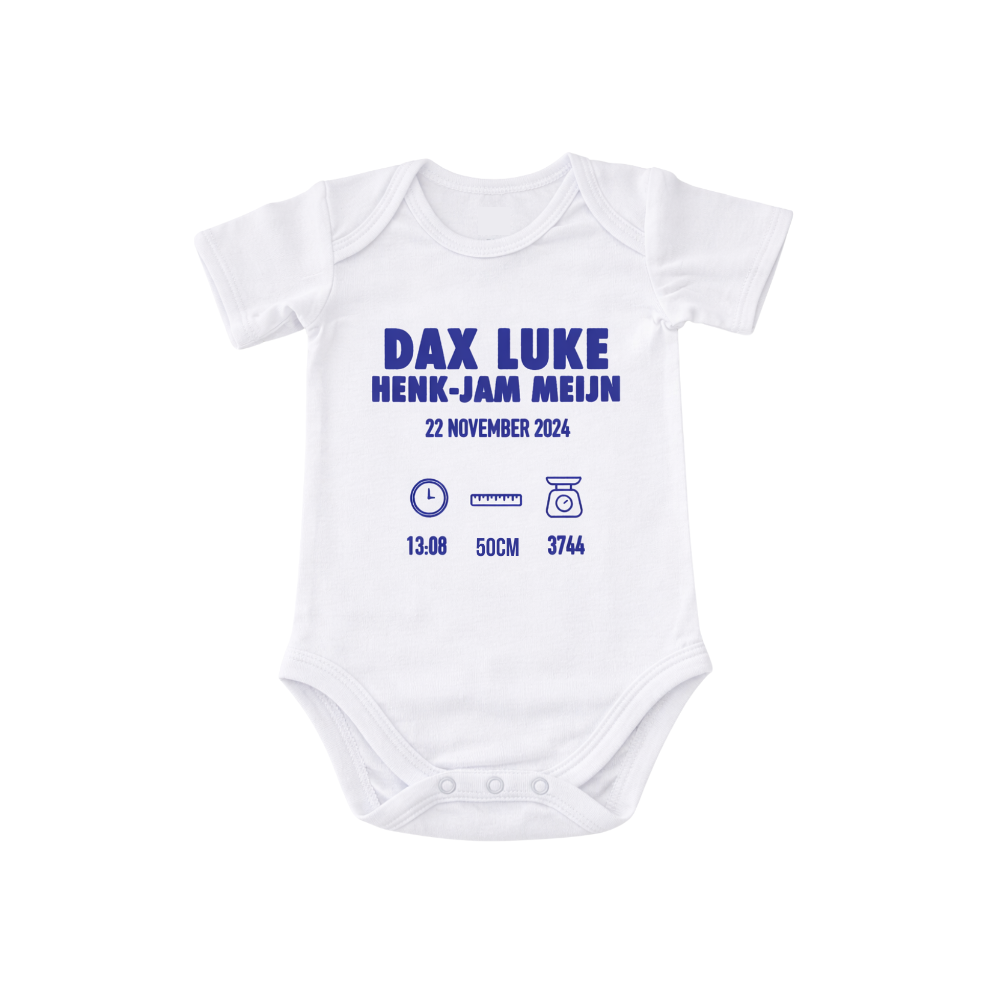 Gepersonaliseerde Baby Romper met Naam en Gewicht | Uniek Kraamcadeau | BMR
